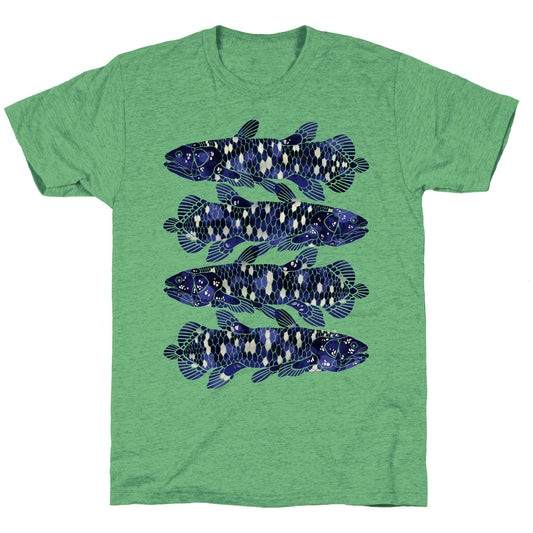 Geometric Jeweled Coelacanth Fish Unisex Triblend Tee