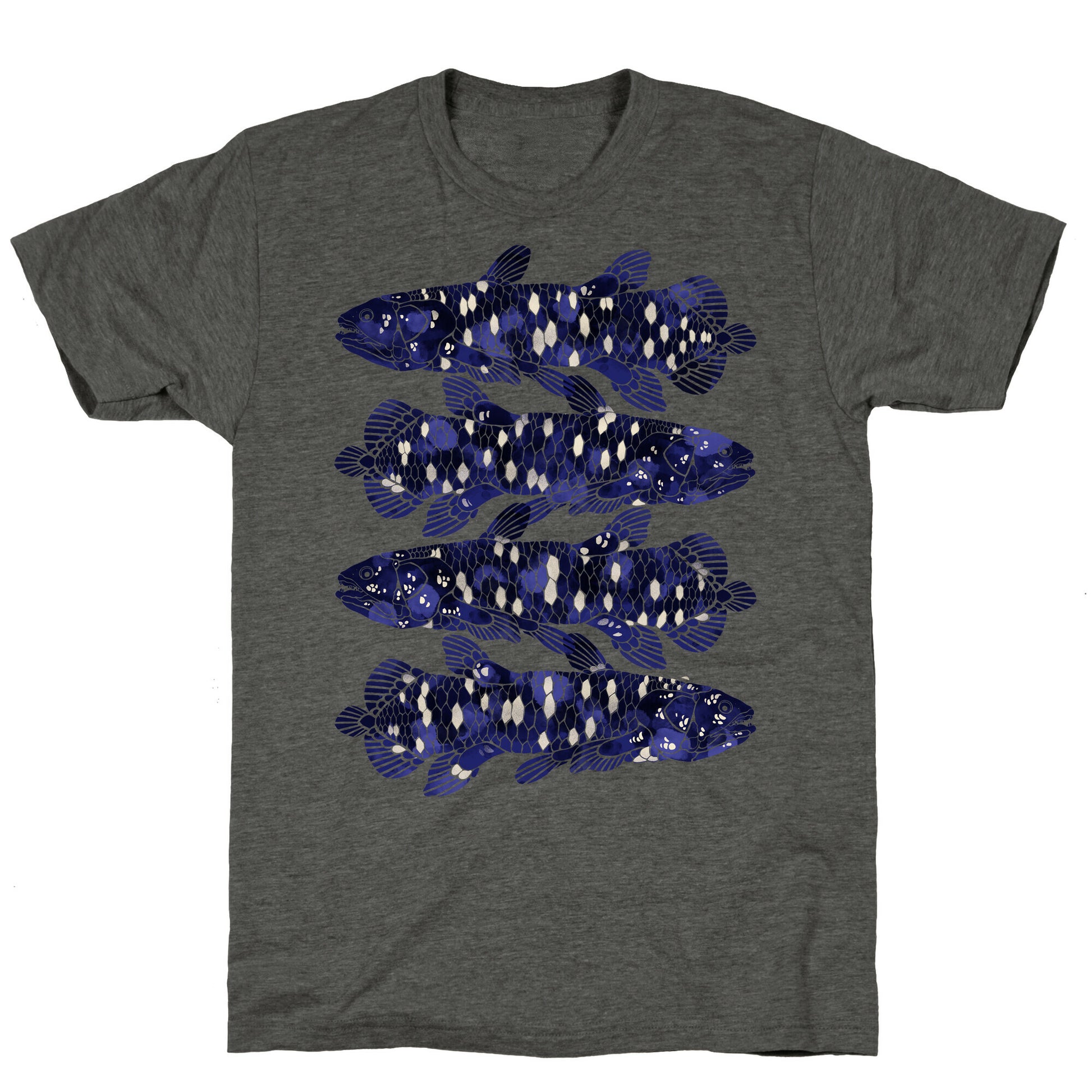 Geometric Jeweled Coelacanth Fish Unisex Triblend Tee