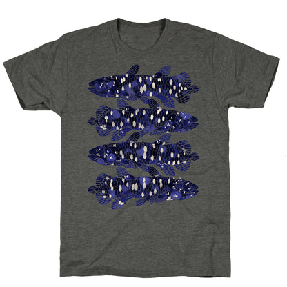 Geometric Jeweled Coelacanth Fish Unisex Triblend Tee