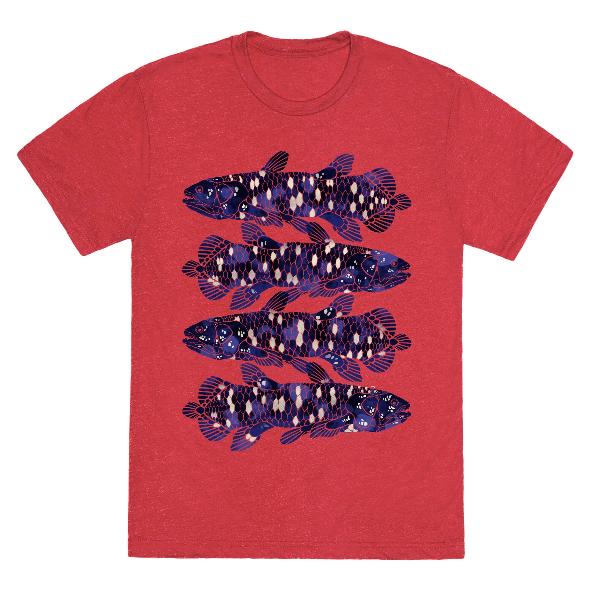 Geometric Jeweled Coelacanth Fish Unisex Triblend Tee