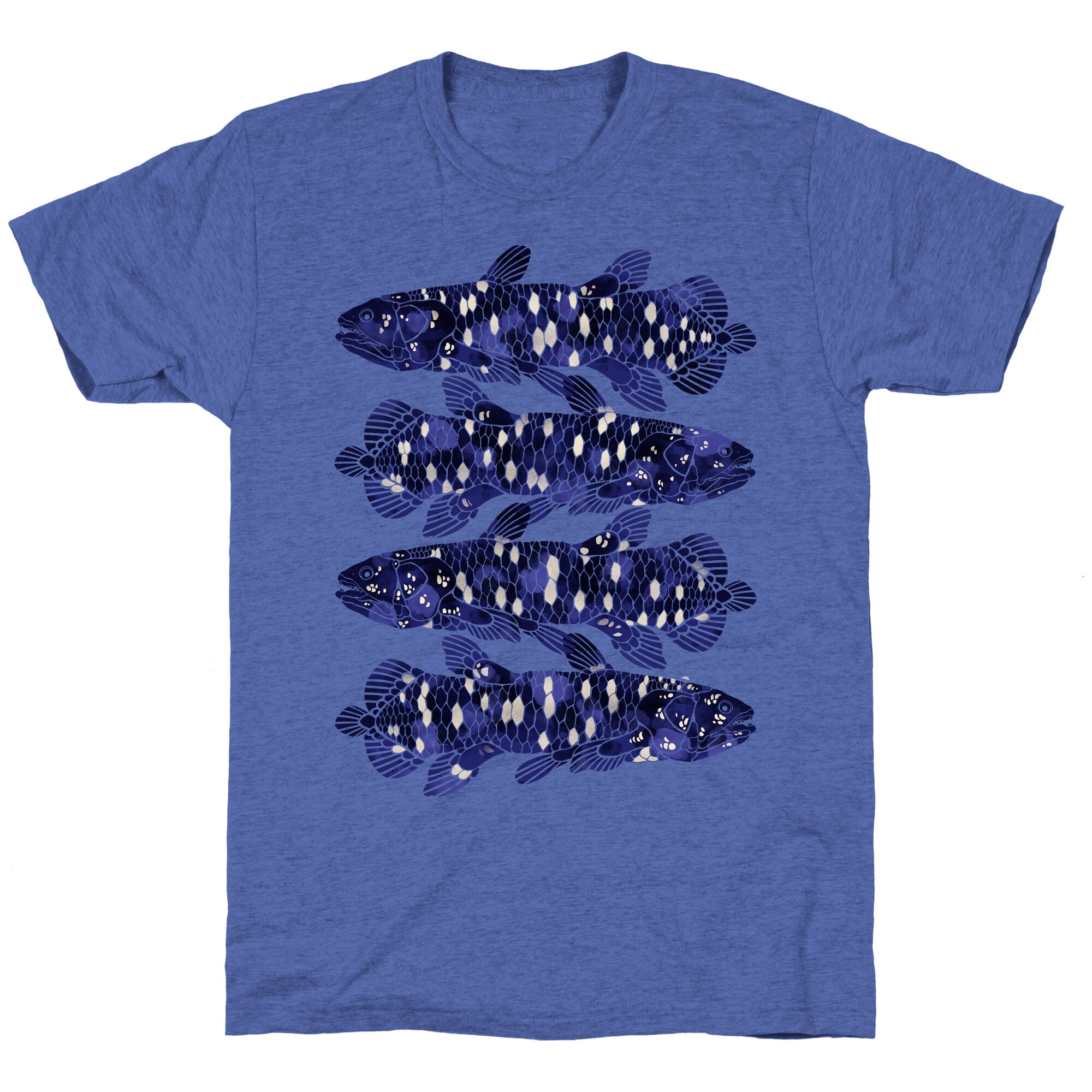 Geometric Jeweled Coelacanth Fish Unisex Triblend Tee