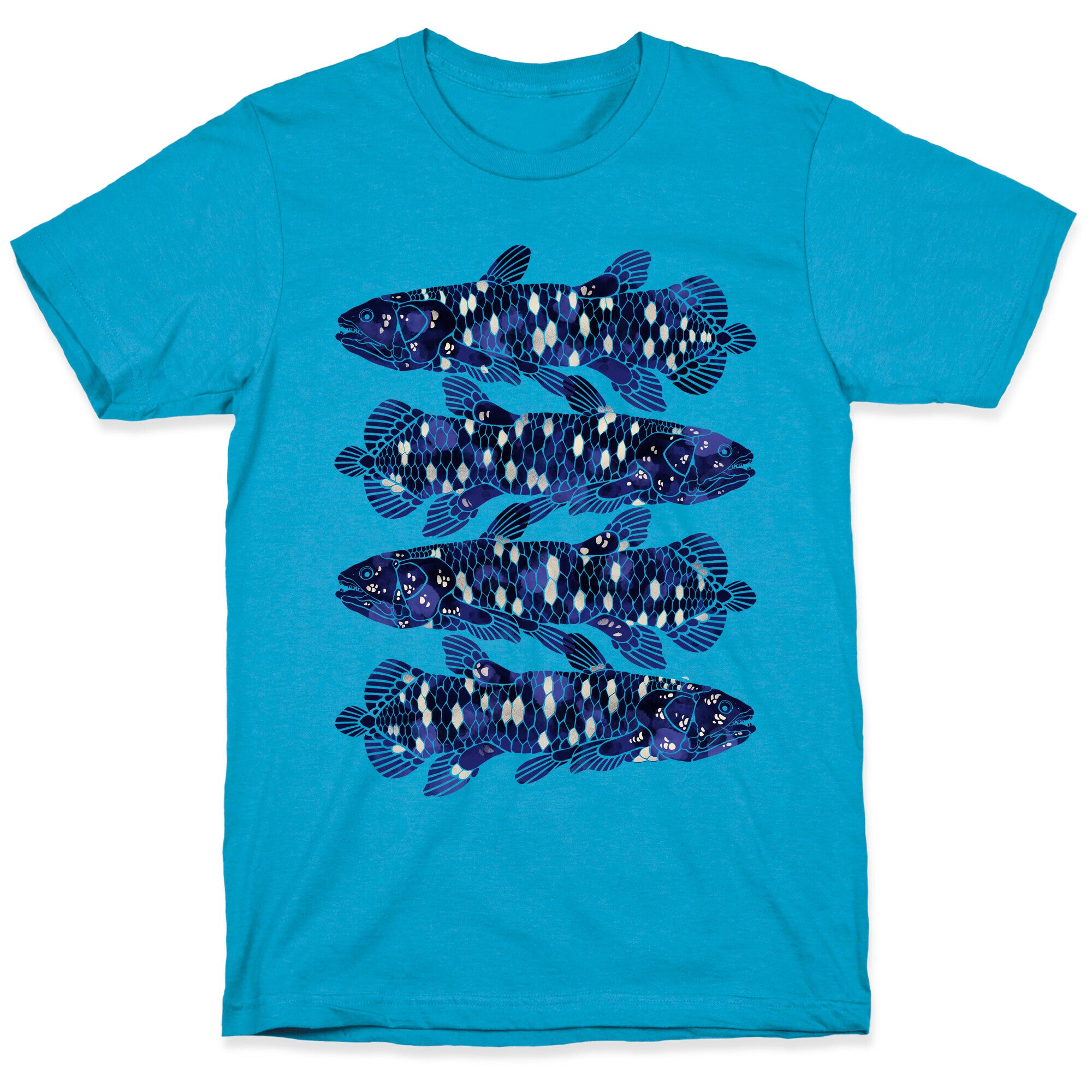 Geometric Jeweled Coelacanth Fish Unisex Triblend Tee