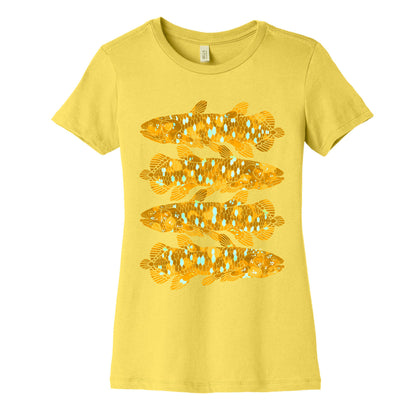 Geometric Jeweled Coelacanth Fish Women's Cotton Tee