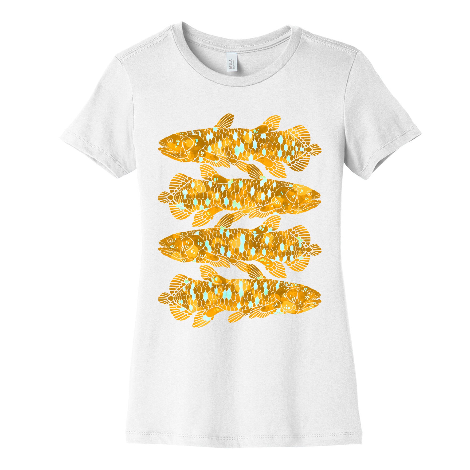 Geometric Jeweled Coelacanth Fish Women's Cotton Tee