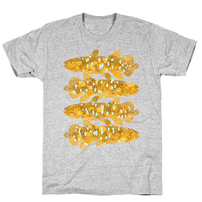 Geometric Jeweled Coelacanth Fish T-Shirt