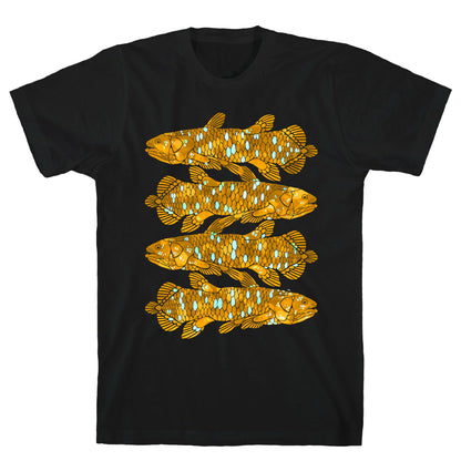 Geometric Jeweled Coelacanth Fish T-Shirt