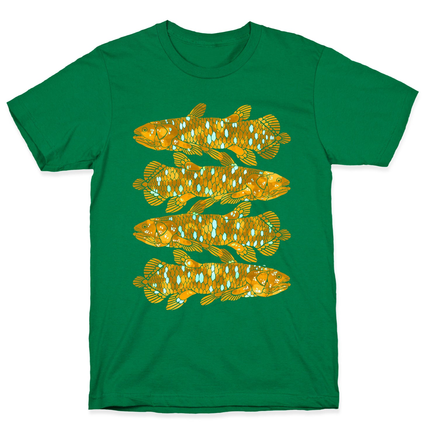 Geometric Jeweled Coelacanth Fish T-Shirt