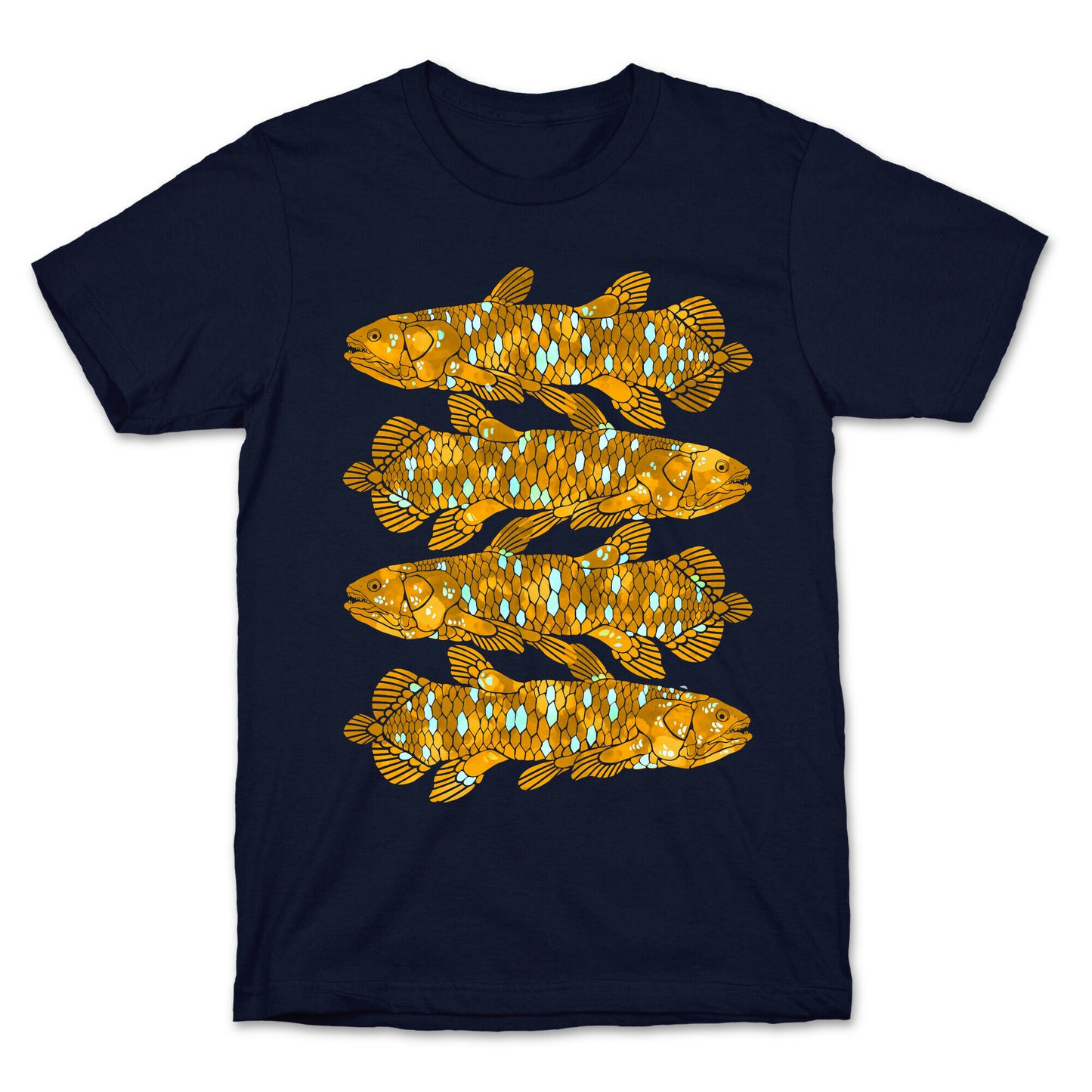 Geometric Jeweled Coelacanth Fish T-Shirt