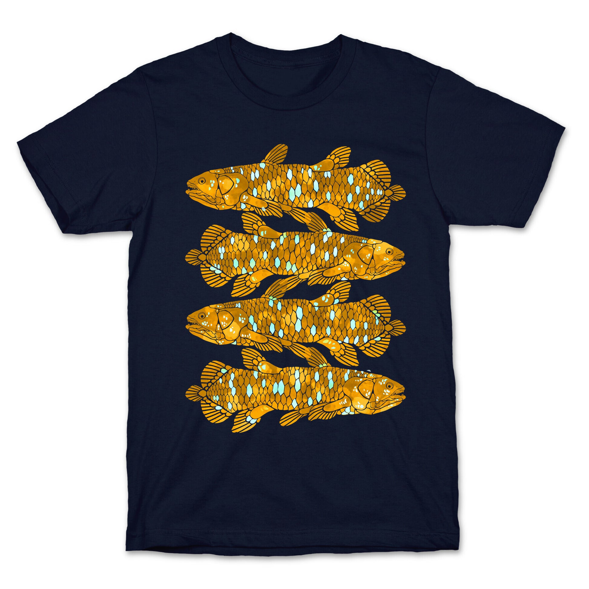 Geometric Jeweled Coelacanth Fish T-Shirt