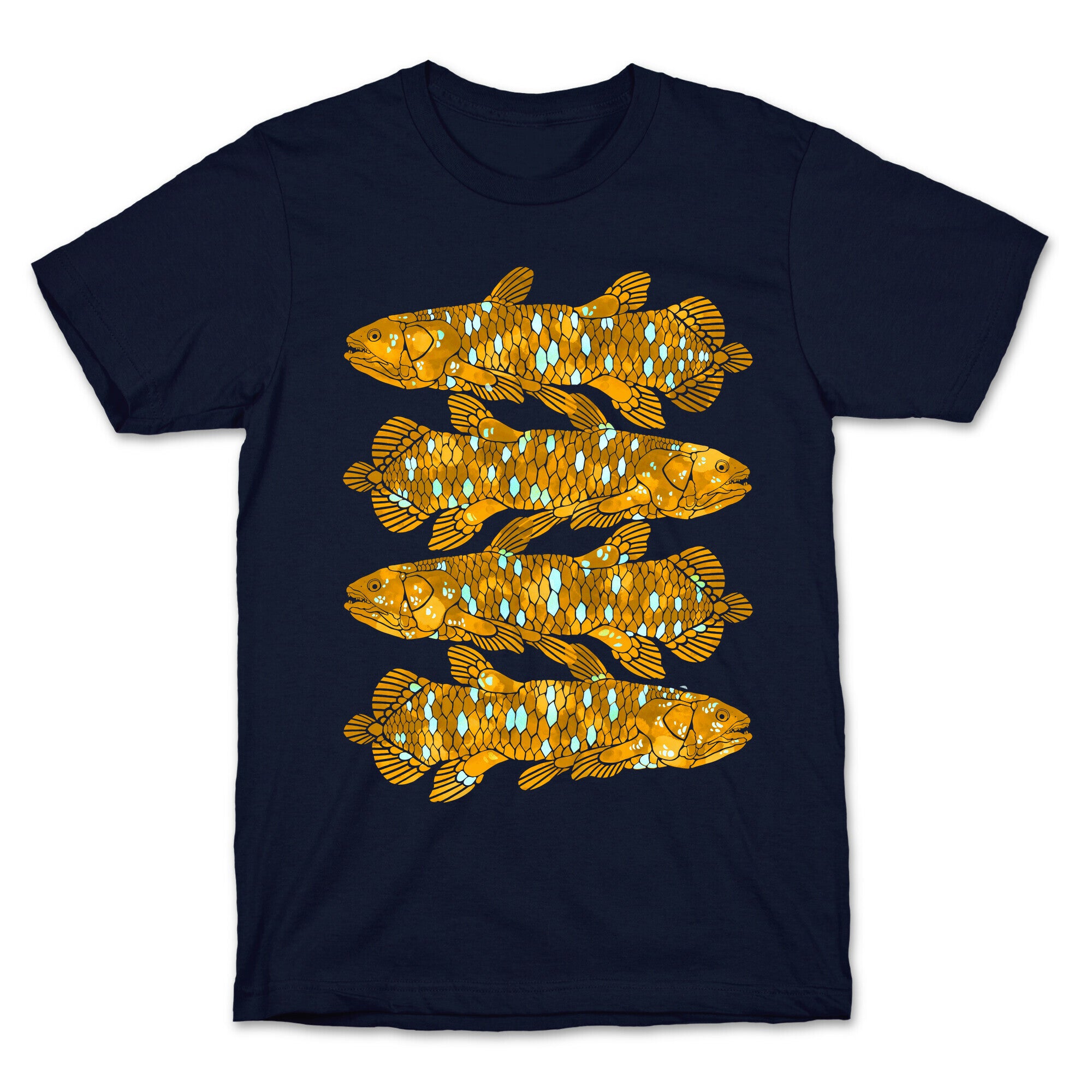 Geometric Jeweled Coelacanth Fish T-Shirt