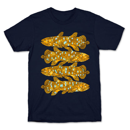 Geometric Jeweled Coelacanth Fish T-Shirt