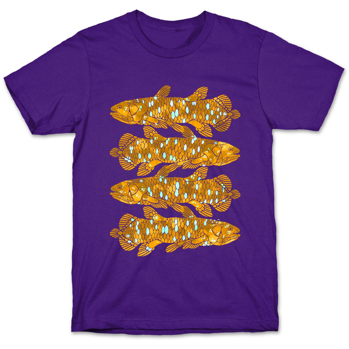 Geometric Jeweled Coelacanth Fish T-Shirt