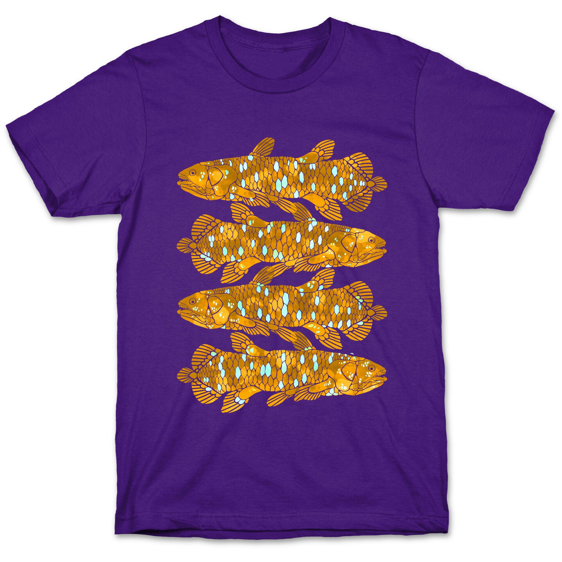 Geometric Jeweled Coelacanth Fish T-Shirt