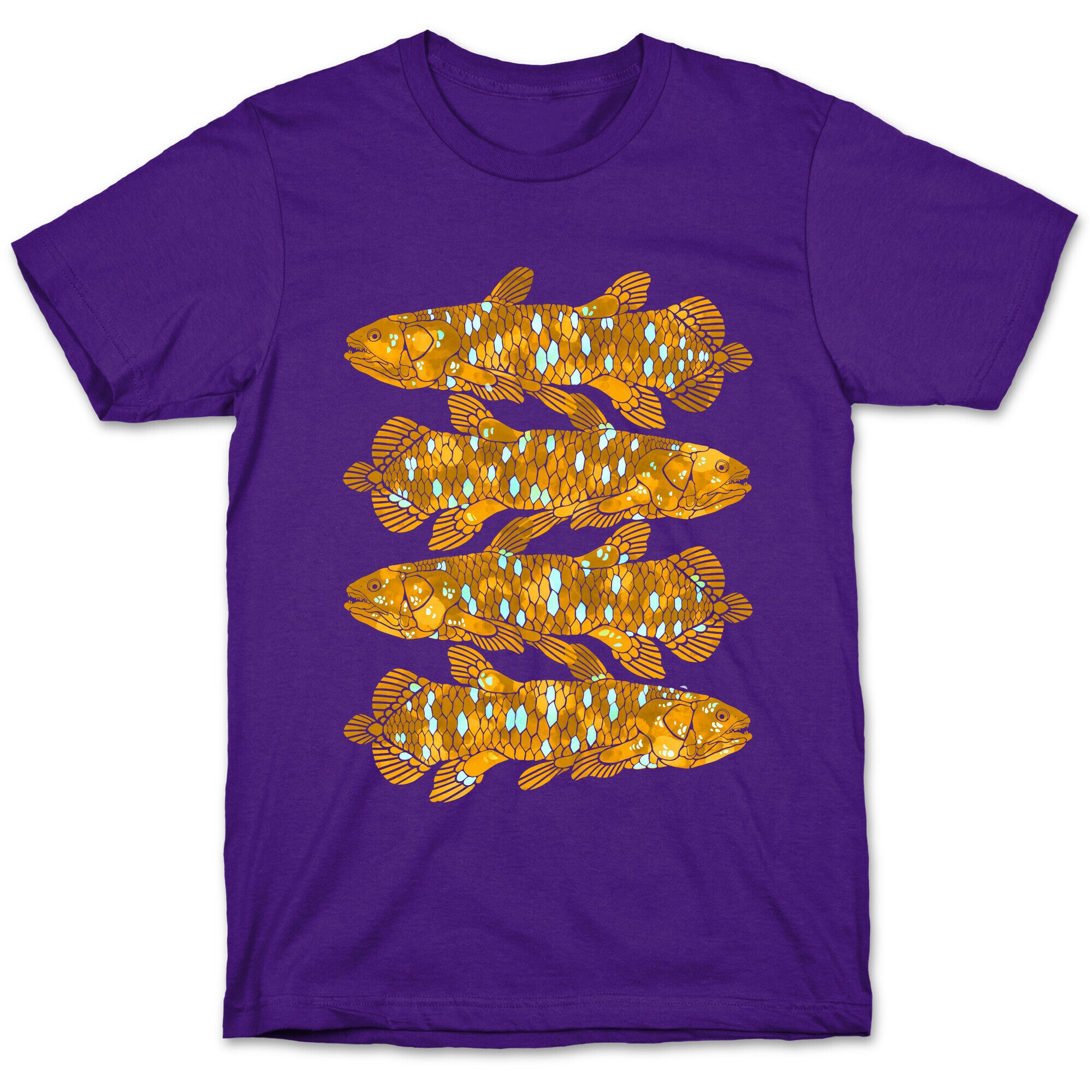Geometric Jeweled Coelacanth Fish T-Shirt