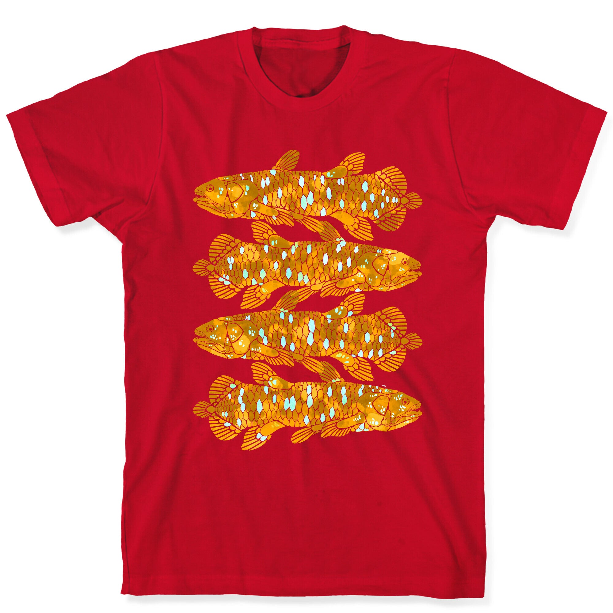 Geometric Jeweled Coelacanth Fish T-Shirt