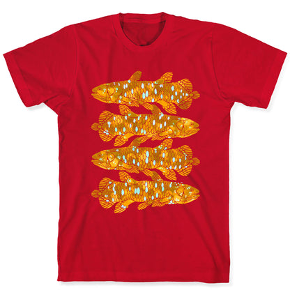 Geometric Jeweled Coelacanth Fish T-Shirt