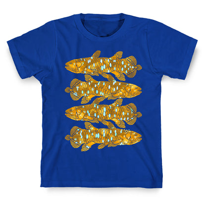 Geometric Jeweled Coelacanth Fish T-Shirt