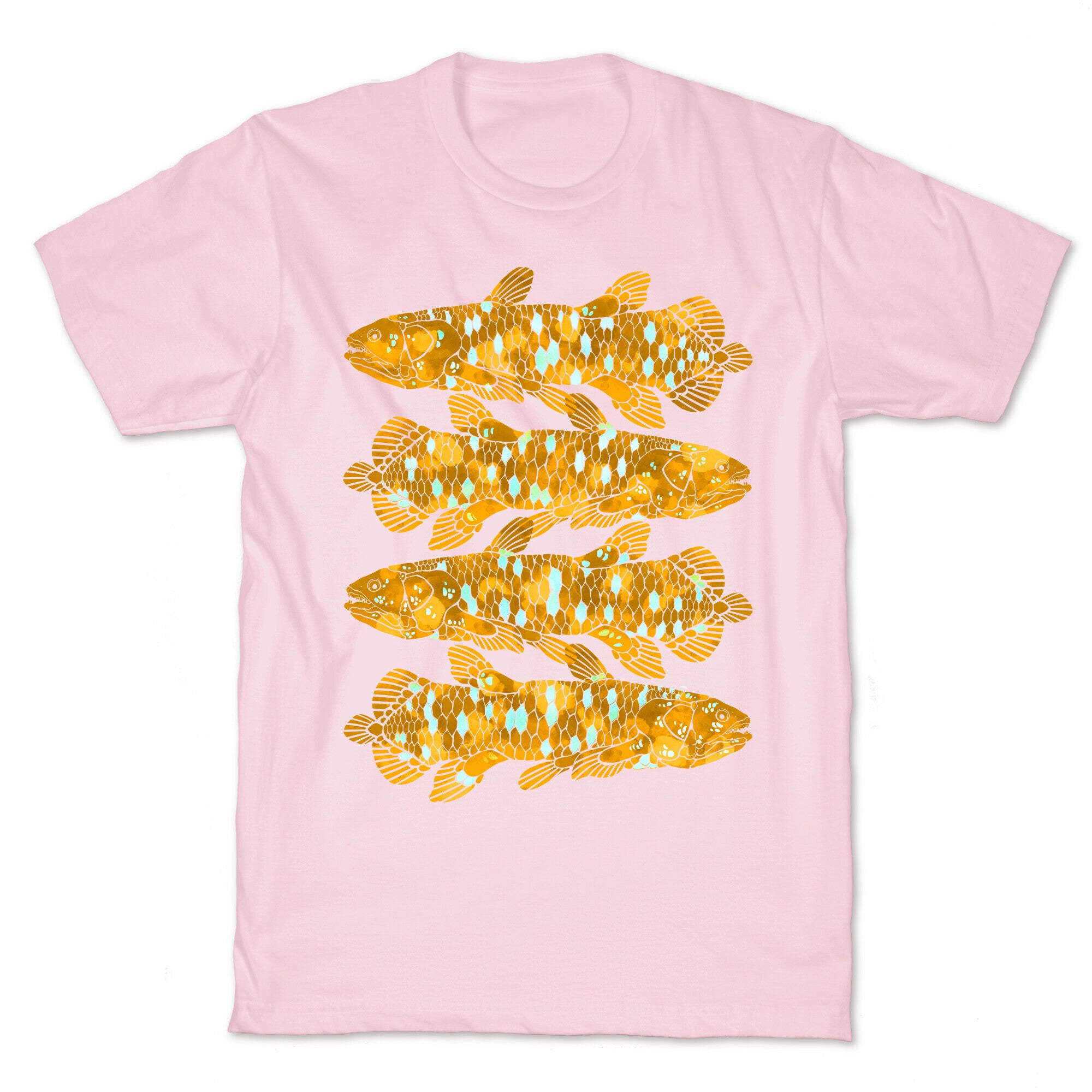 Geometric Jeweled Coelacanth Fish T-Shirt