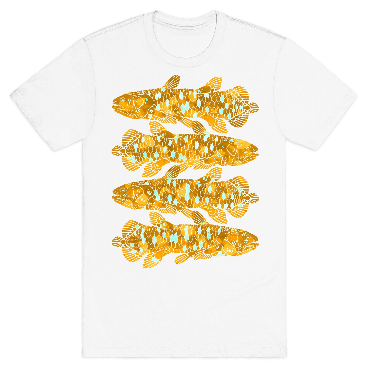 Geometric Jeweled Coelacanth Fish T-Shirt