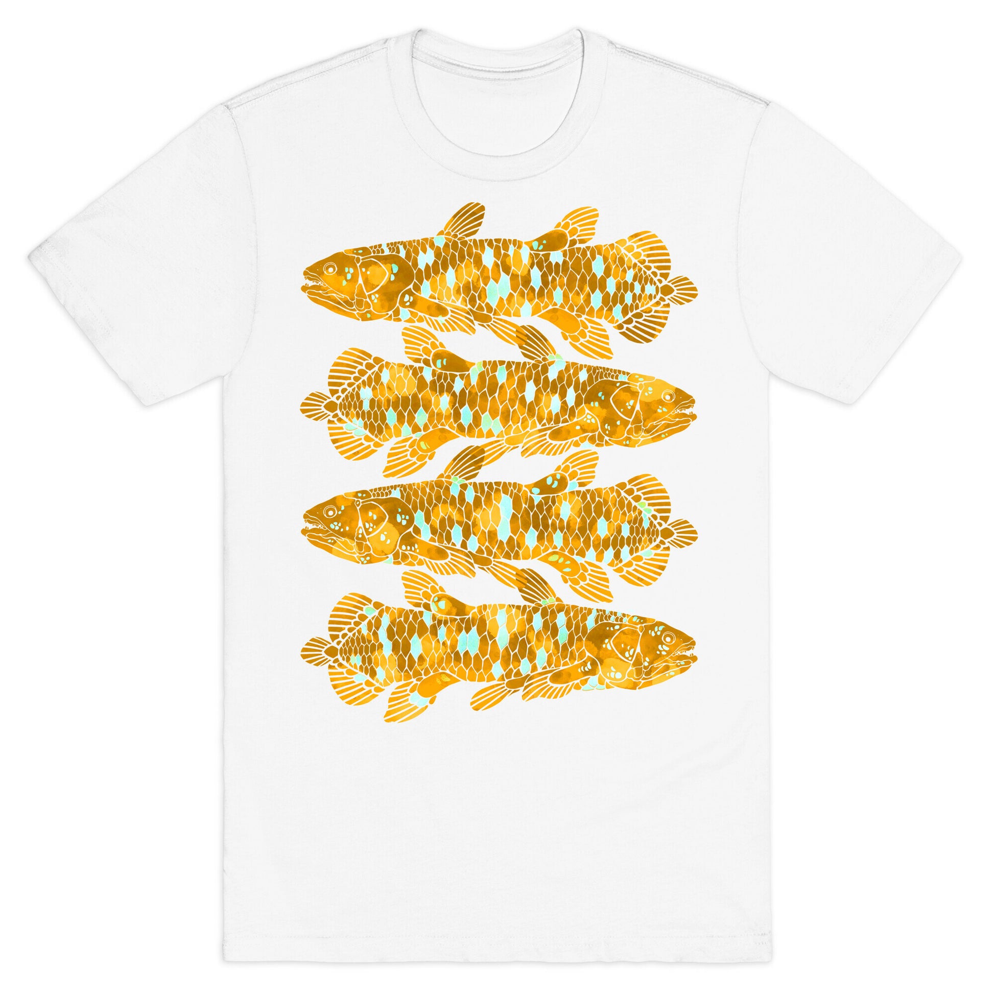 Geometric Jeweled Coelacanth Fish T-Shirt