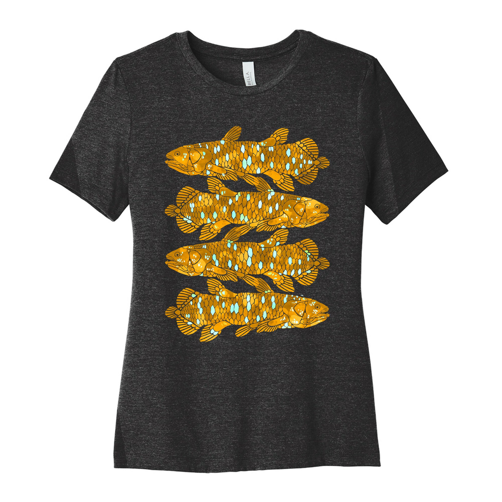 Geometric Jeweled Coelacanth Fish Women's Cotton Tee