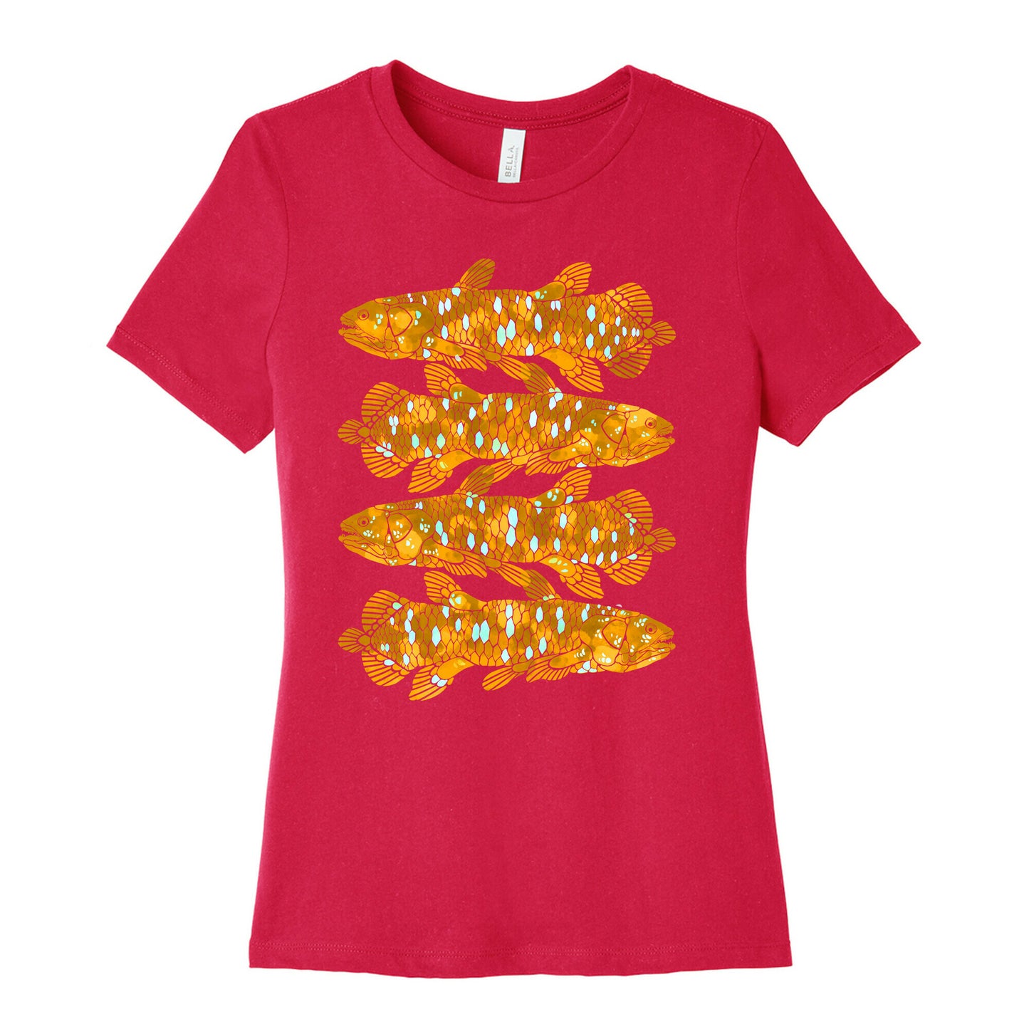 Geometric Jeweled Coelacanth Fish Women's Cotton Tee