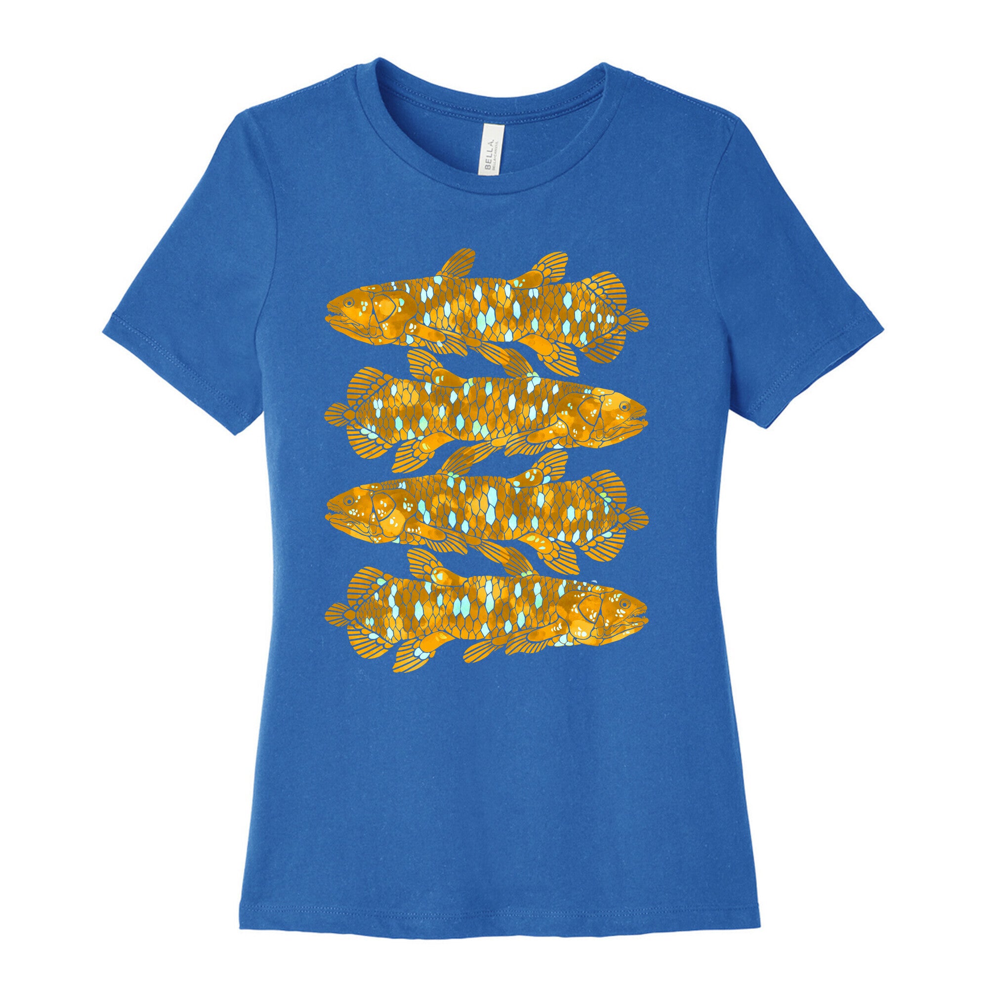 Geometric Jeweled Coelacanth Fish Women's Cotton Tee