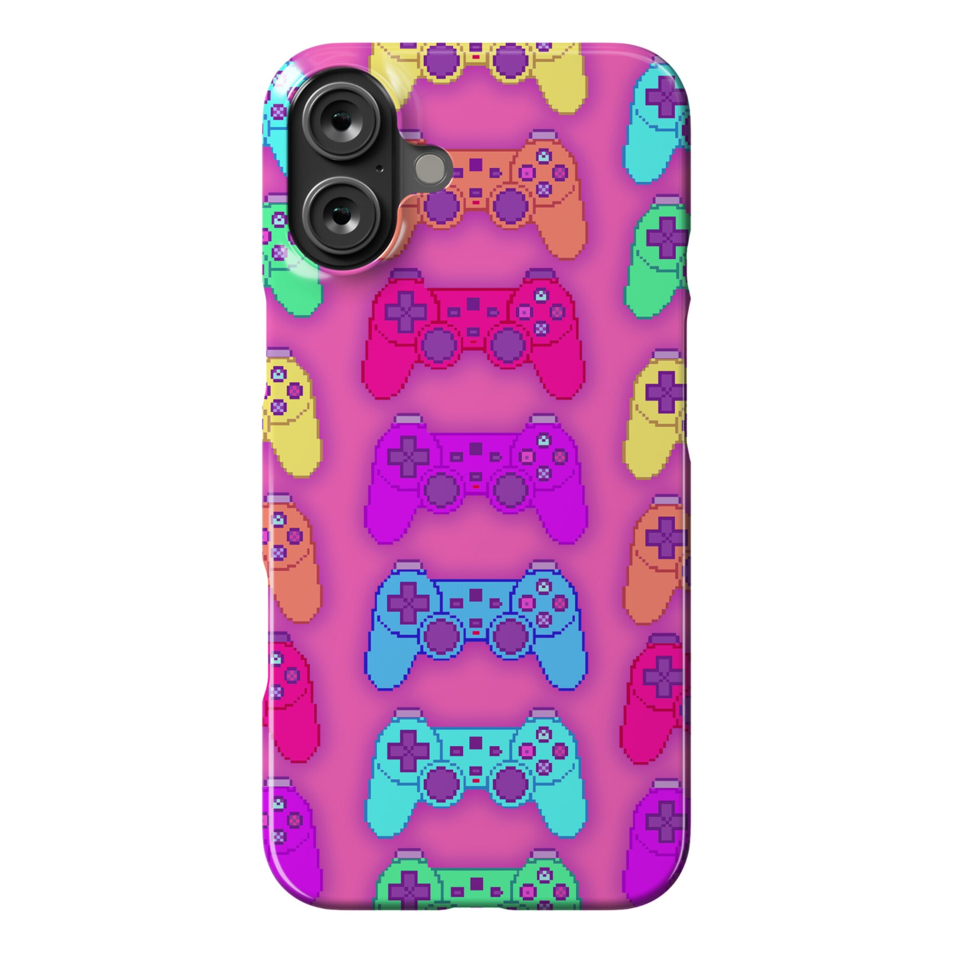 Rainbow Pixel Game Controller Phone Case