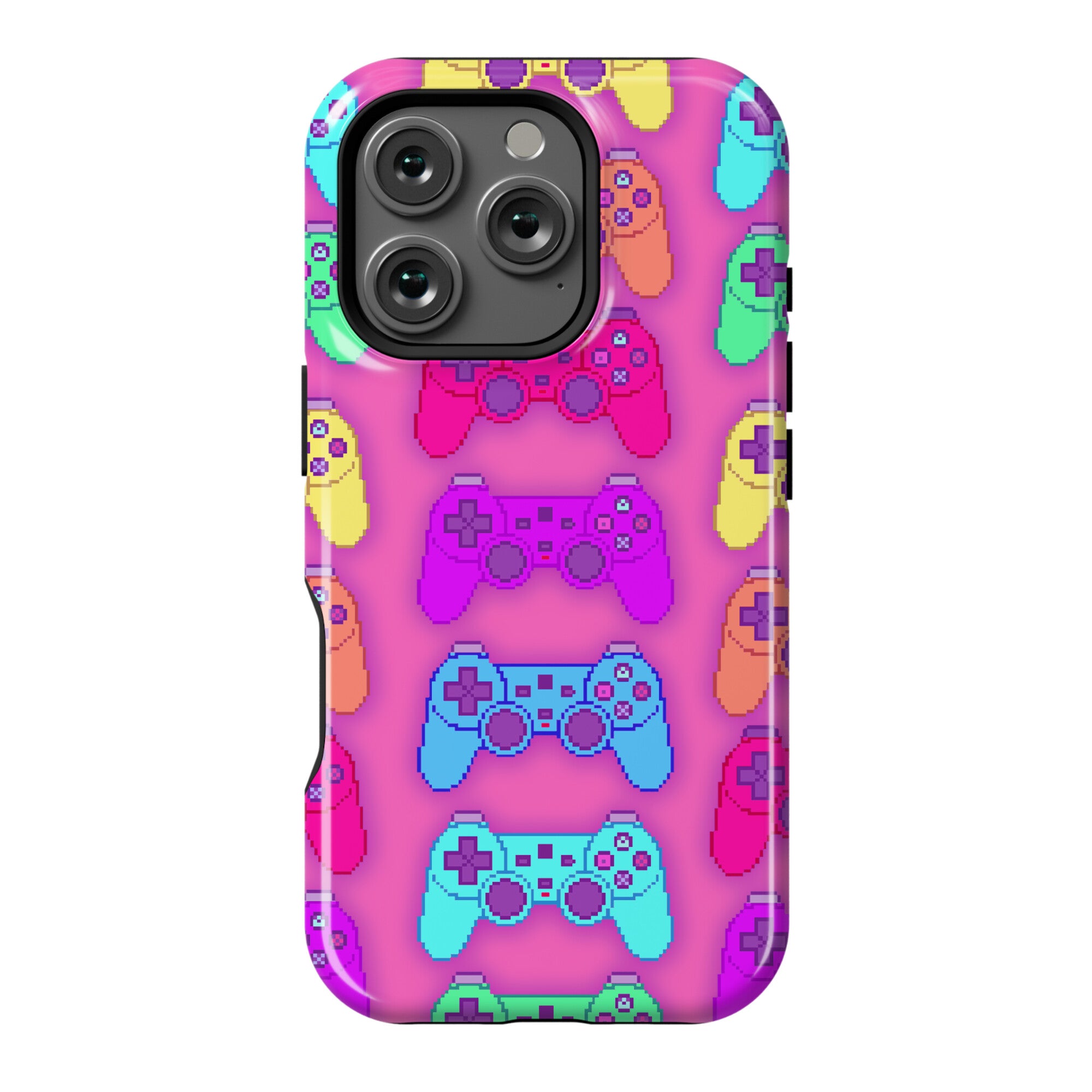 Rainbow Pixel Game Controller Phone Case