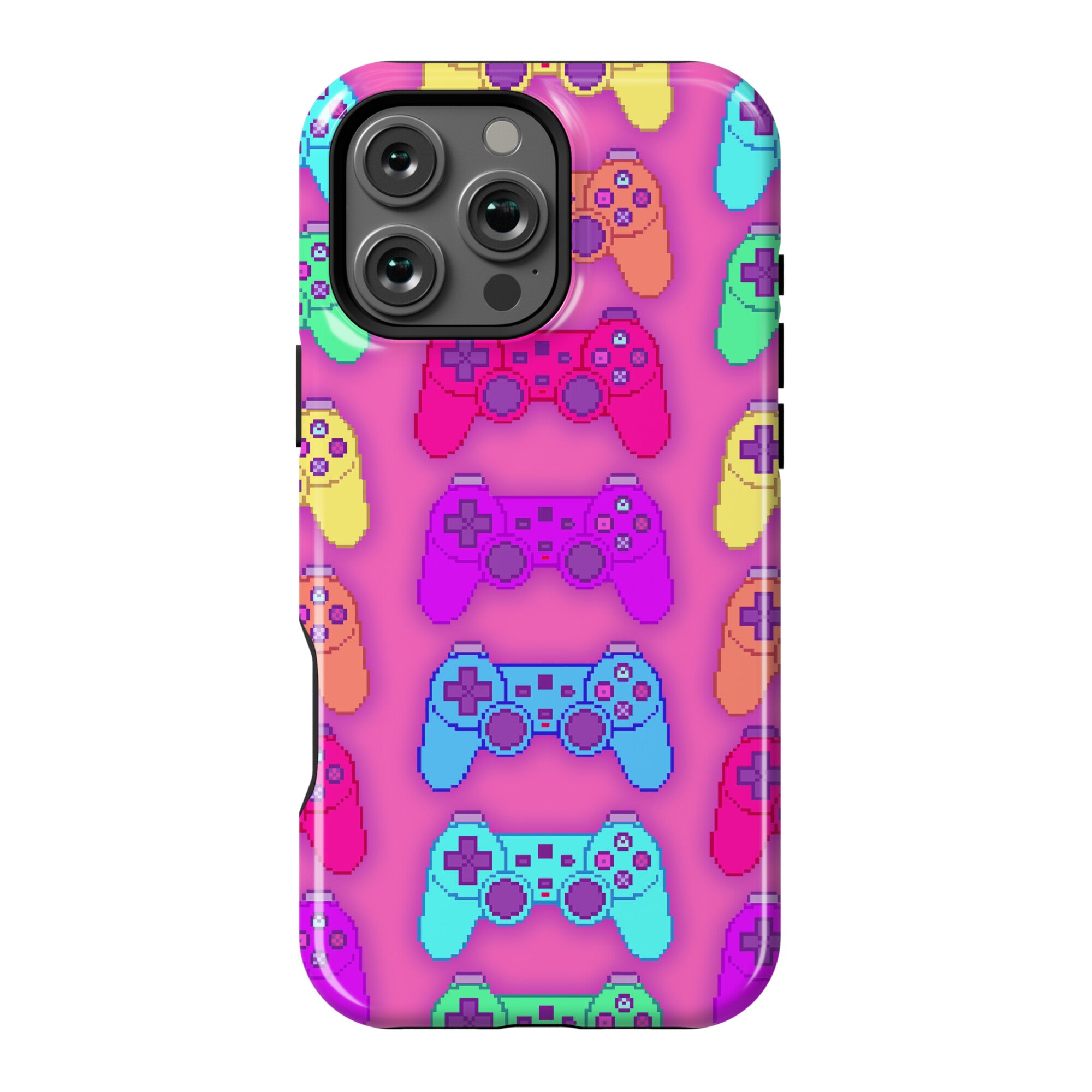 Rainbow Pixel Game Controller Phone Case