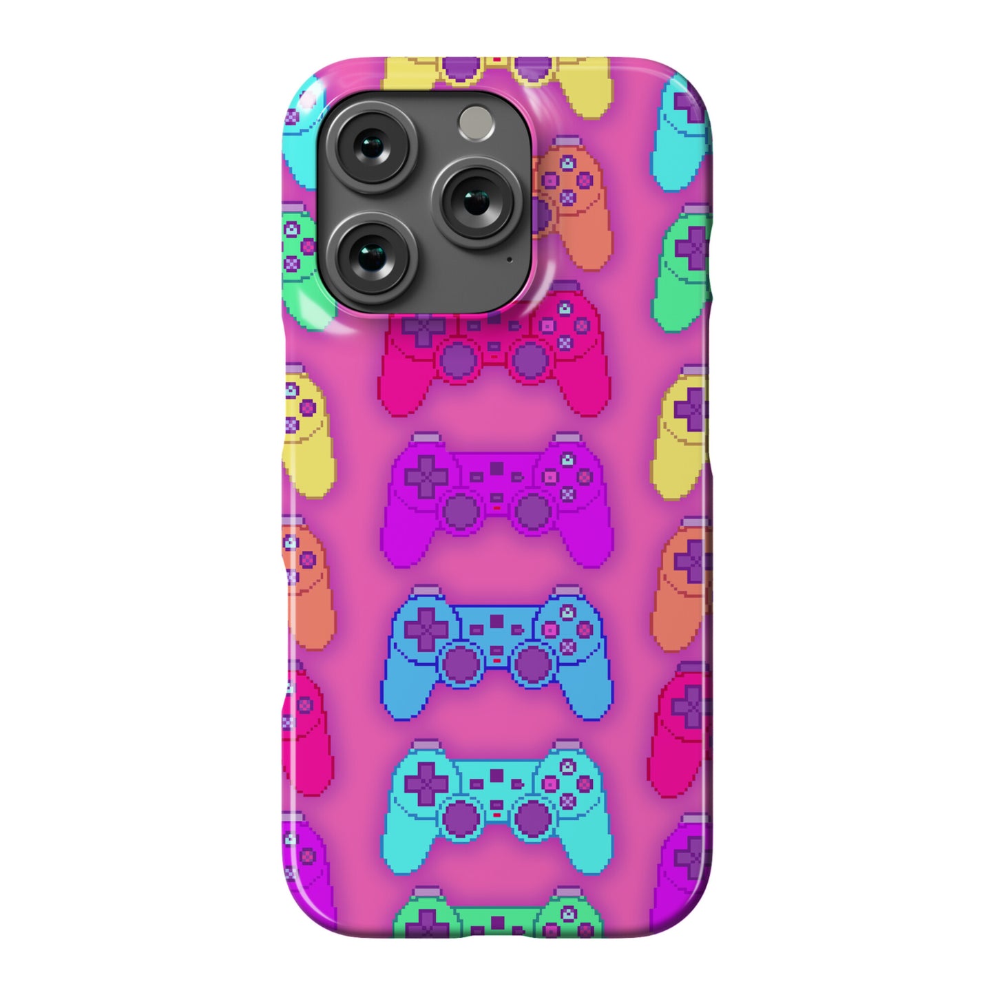 Rainbow Pixel Game Controller Phone Case