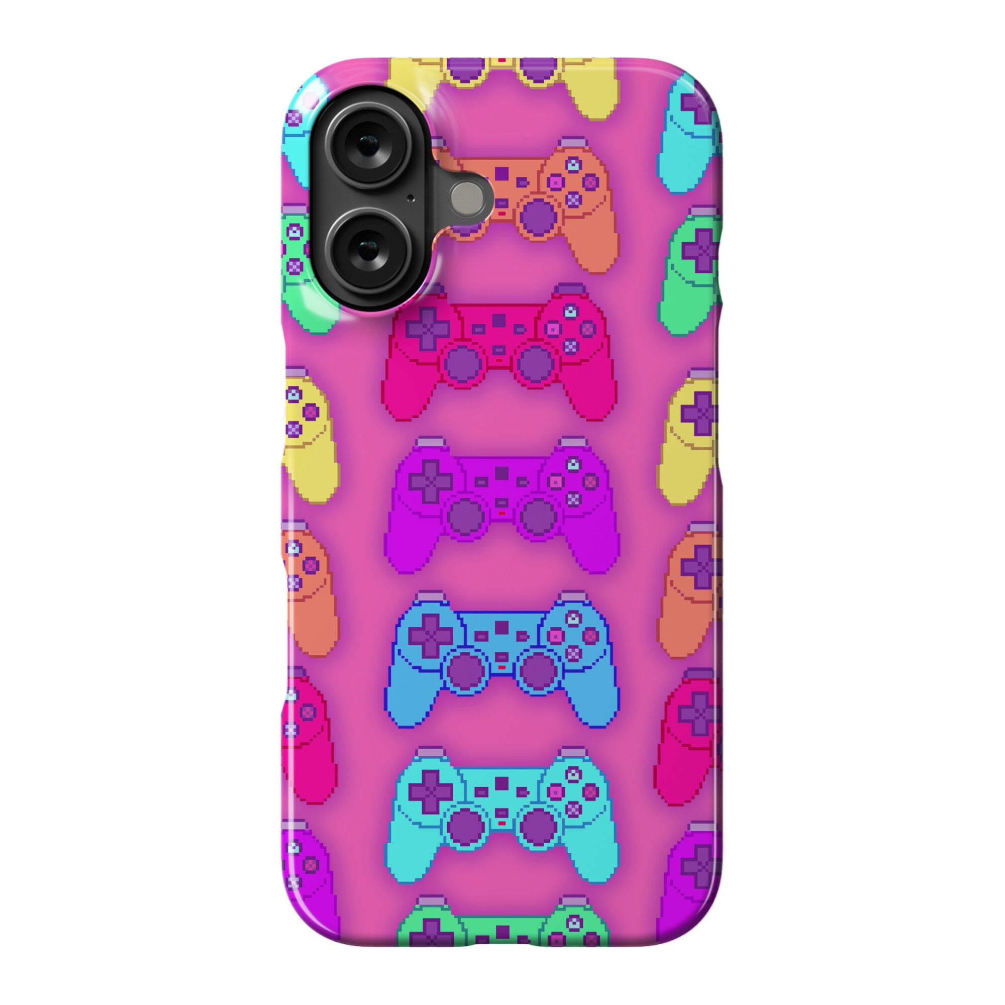 Rainbow Pixel Game Controller Phone Case