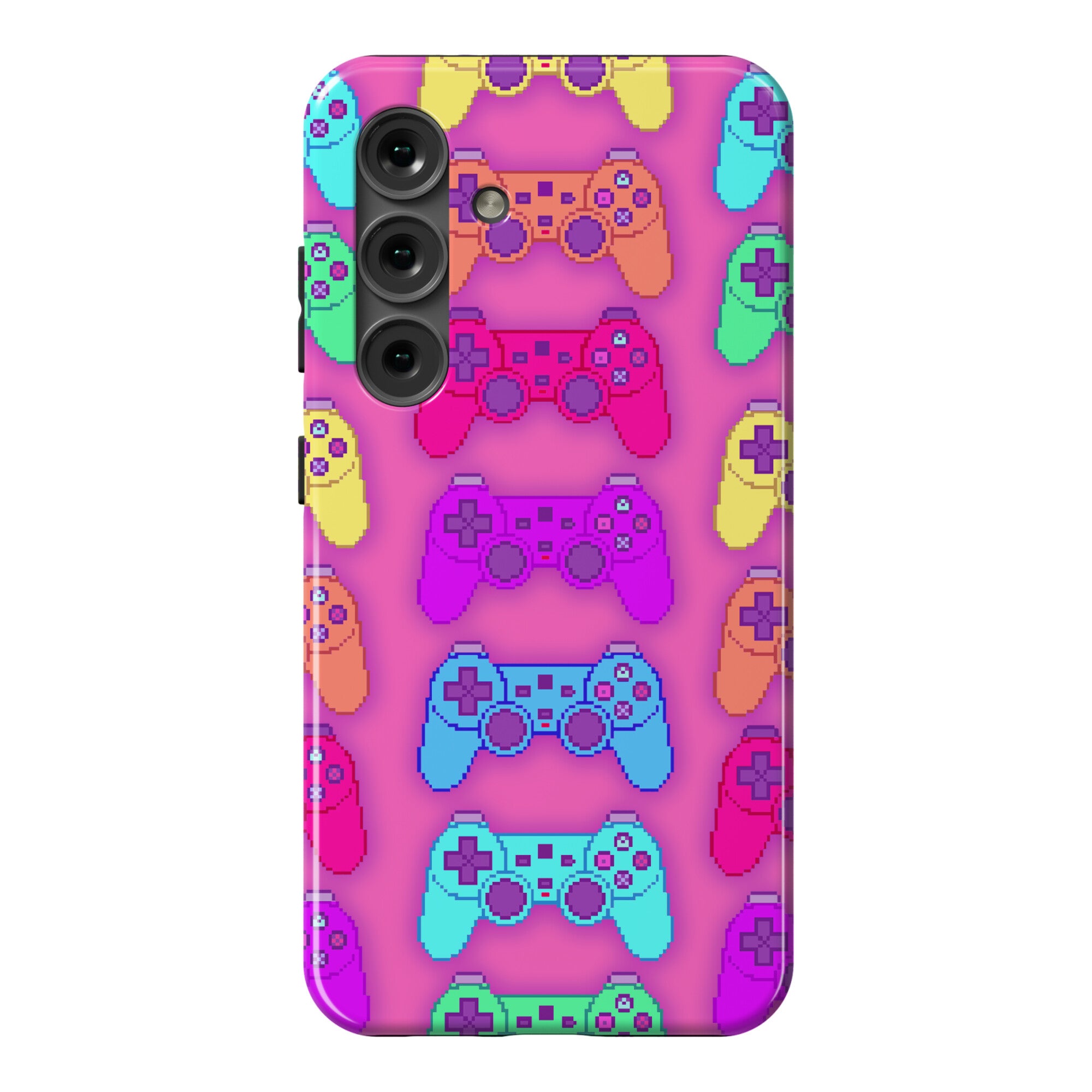 Rainbow Pixel Game Controller Phone Case