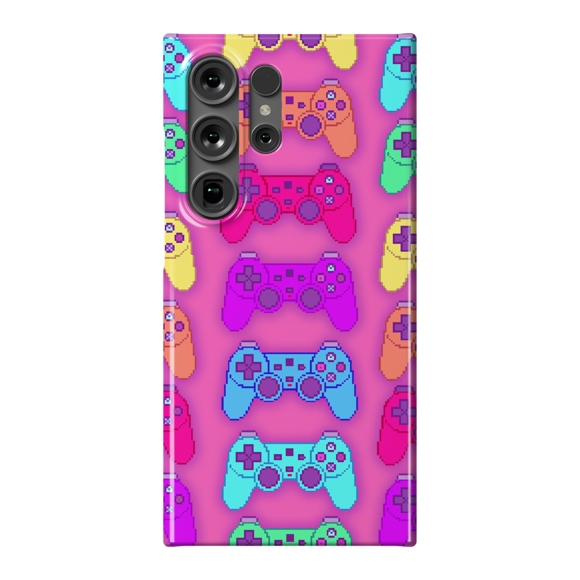 Rainbow Pixel Game Controller Phone Case