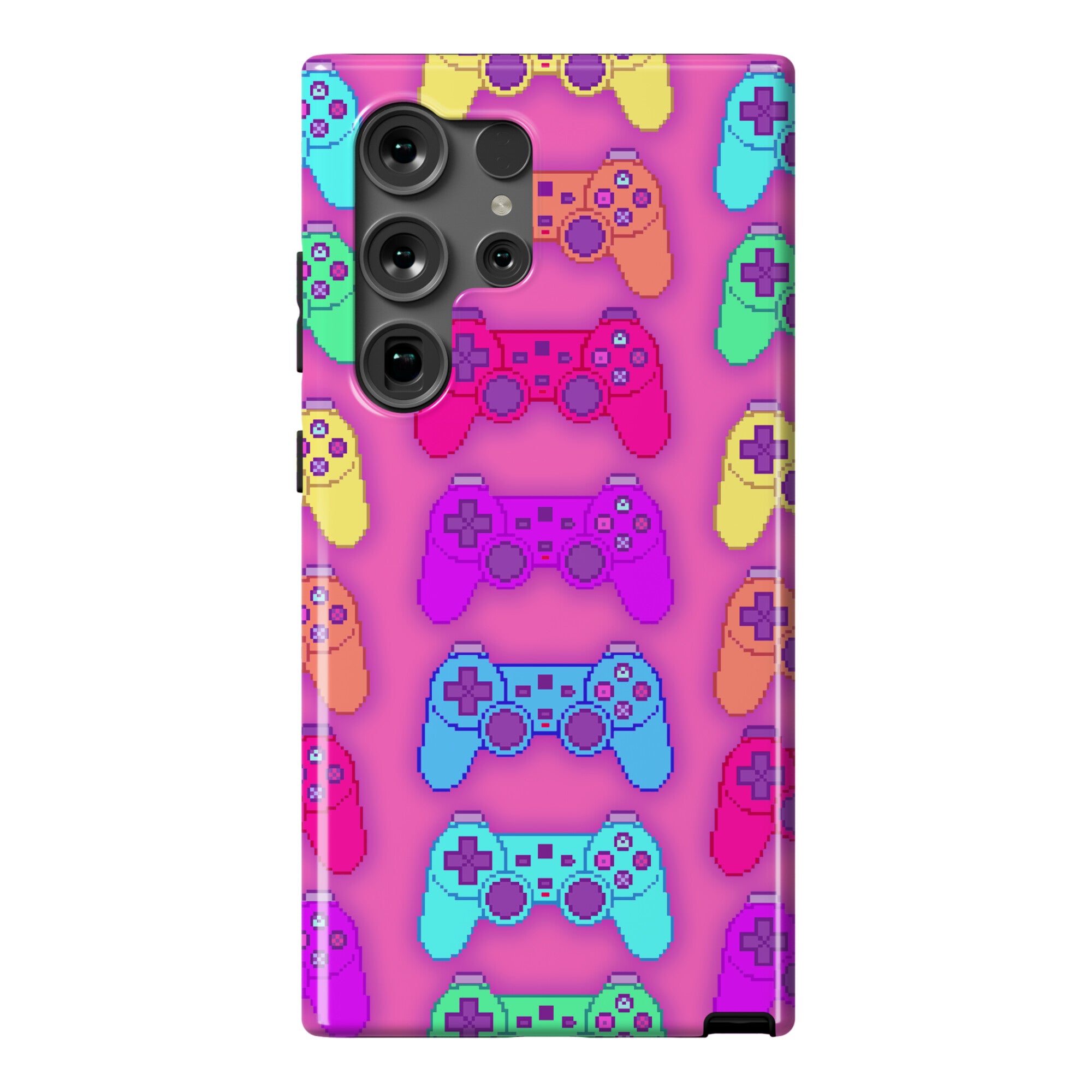 Rainbow Pixel Game Controller Phone Case