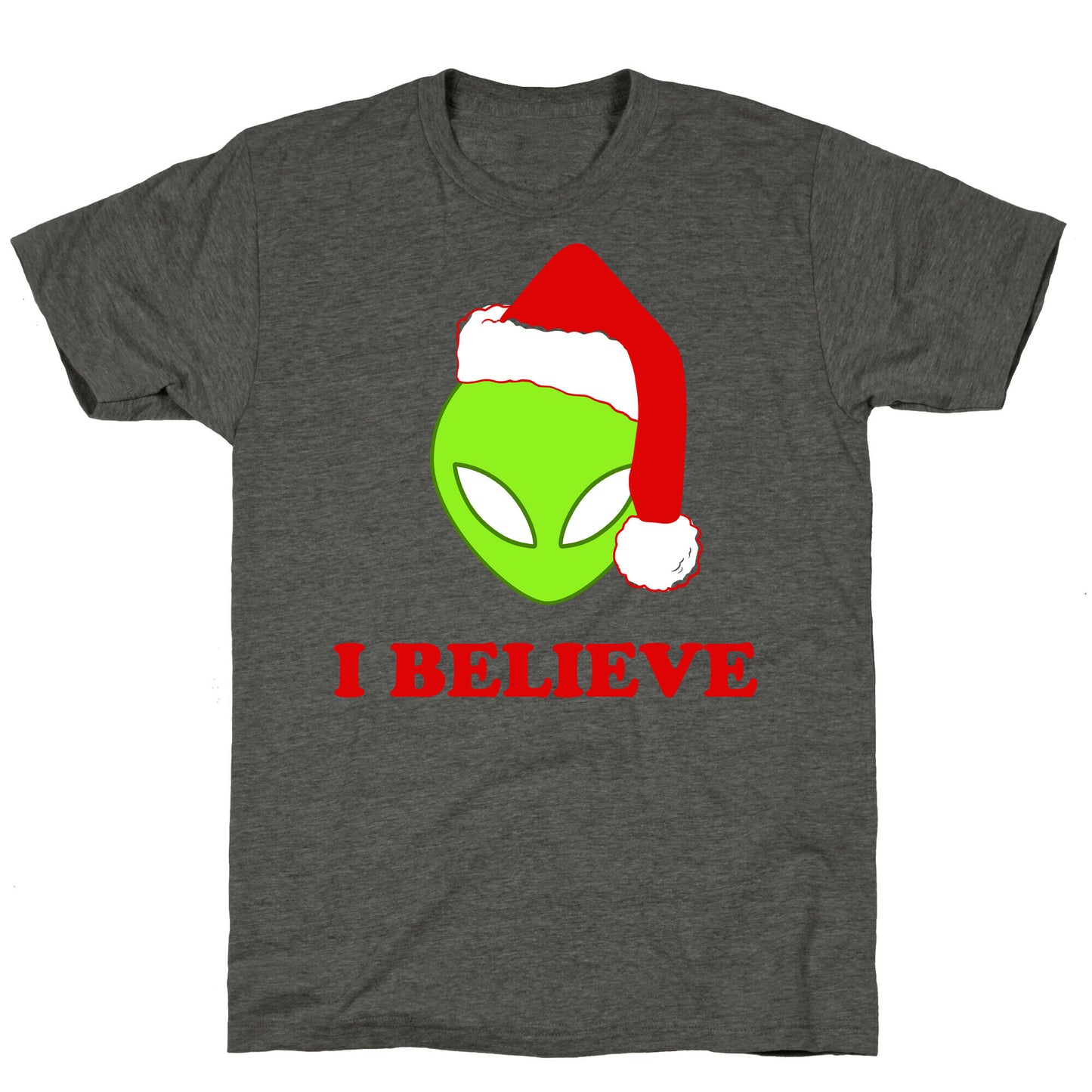 I Believe Christmas Aliens Unisex Triblend Tee