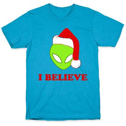 I Believe Christmas Aliens Unisex Triblend Tee