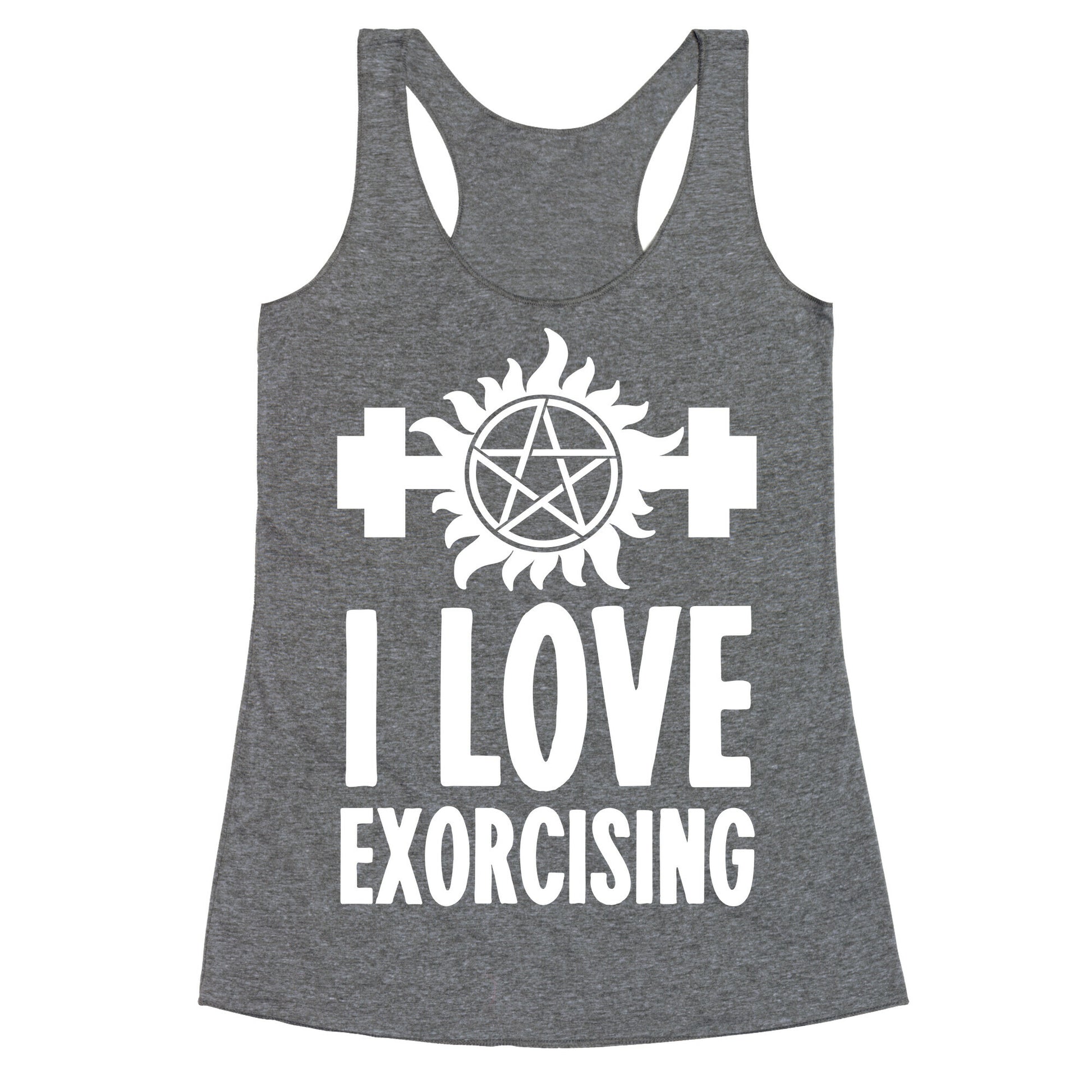 I Love Exorcising Racerback Tank