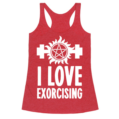 I Love Exorcising Racerback Tank