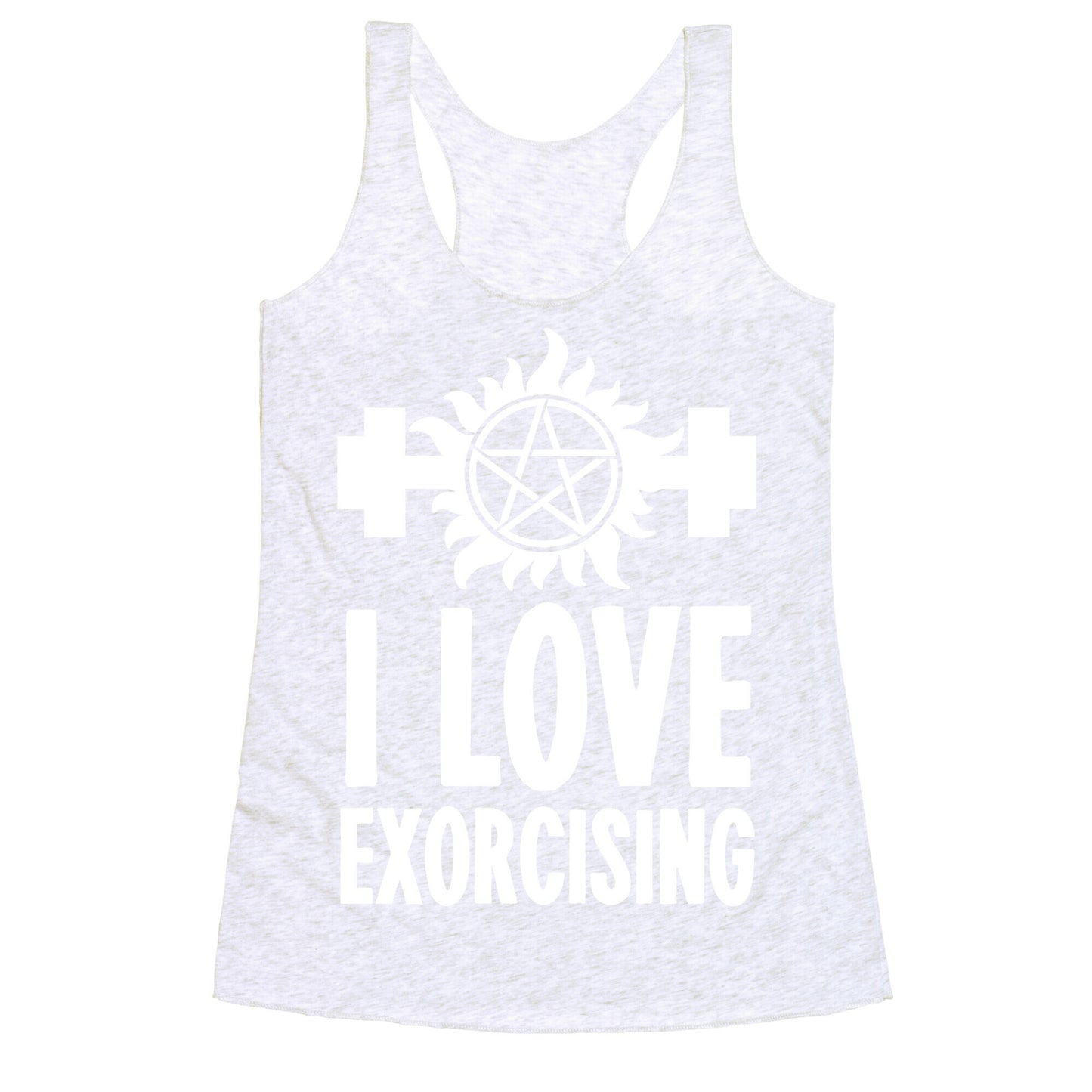 I Love Exorcising Racerback Tank