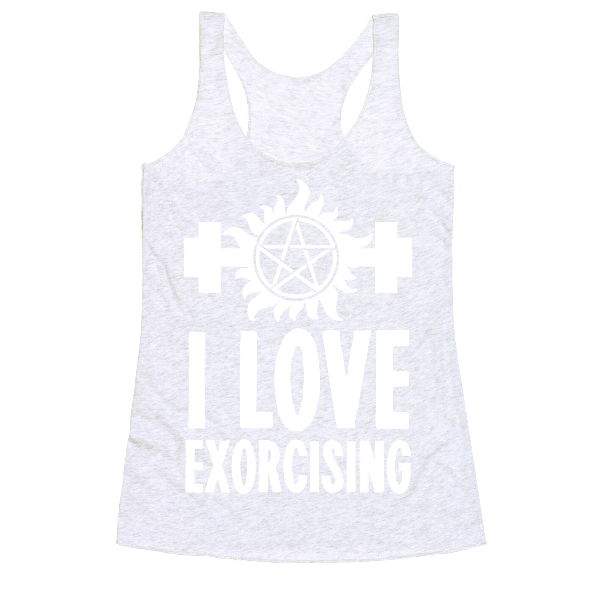I Love Exorcising Racerback Tank