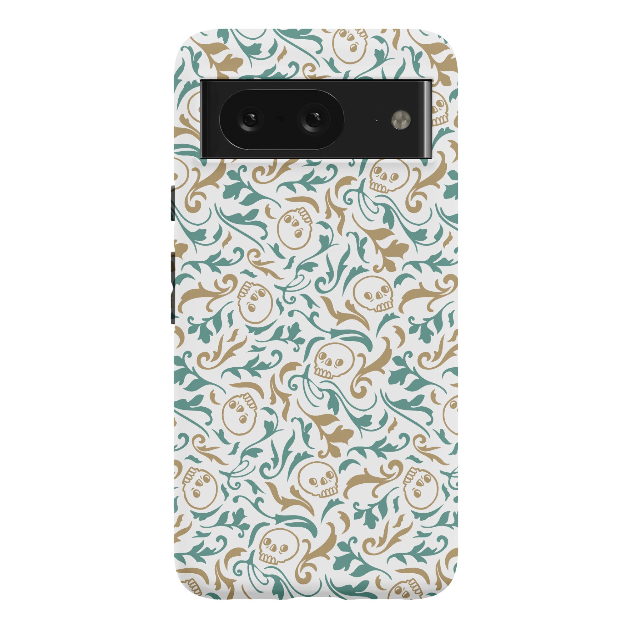 Filigree Flowers and Skulls Pattern Phone Case