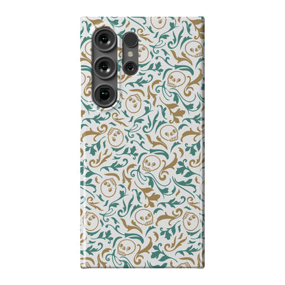 Filigree Flowers and Skulls Pattern Phone Case