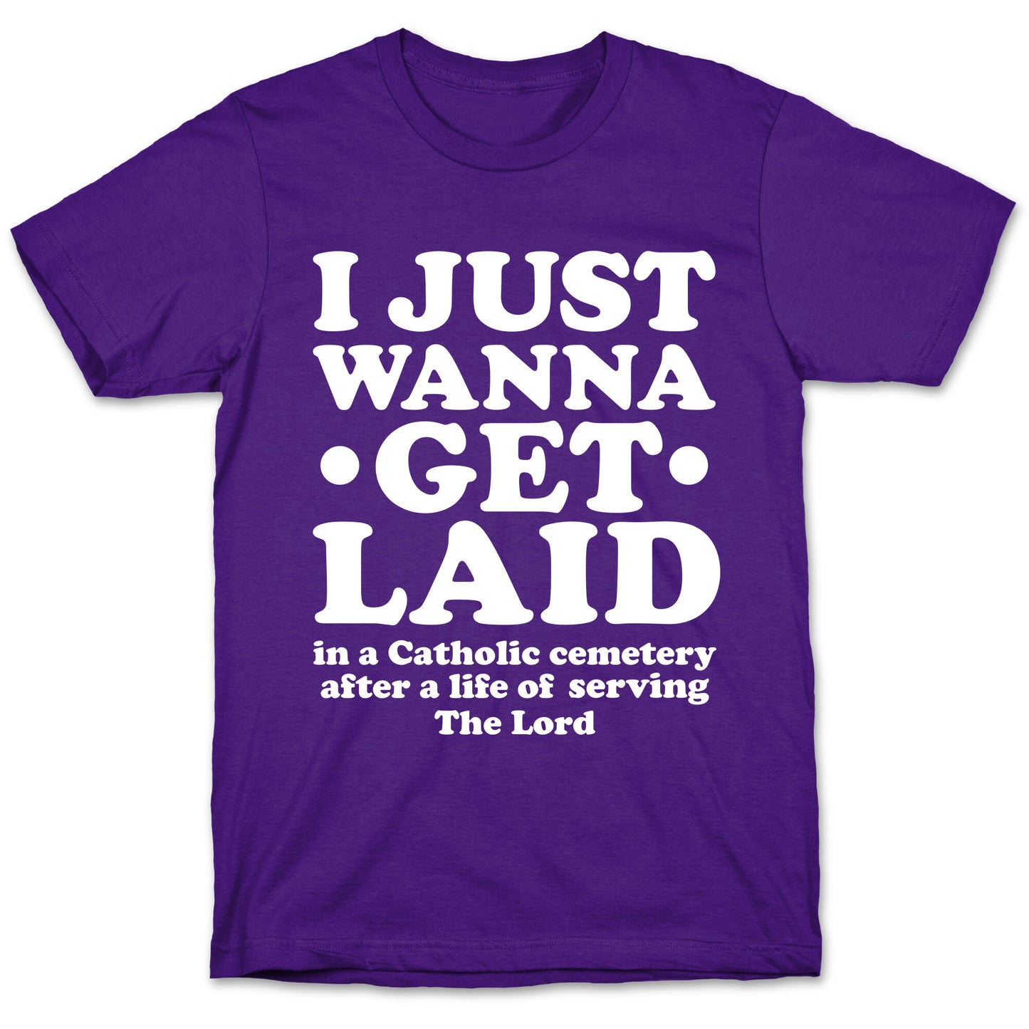 I Just Wanna Get Laid... in a Catholic Cemetery T-Shirt