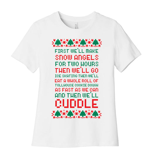 First We'll Make Snow Angels Women's Cotton Tee