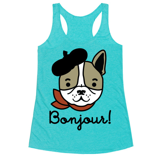Bonjour French Bulldog Racerback Tank
