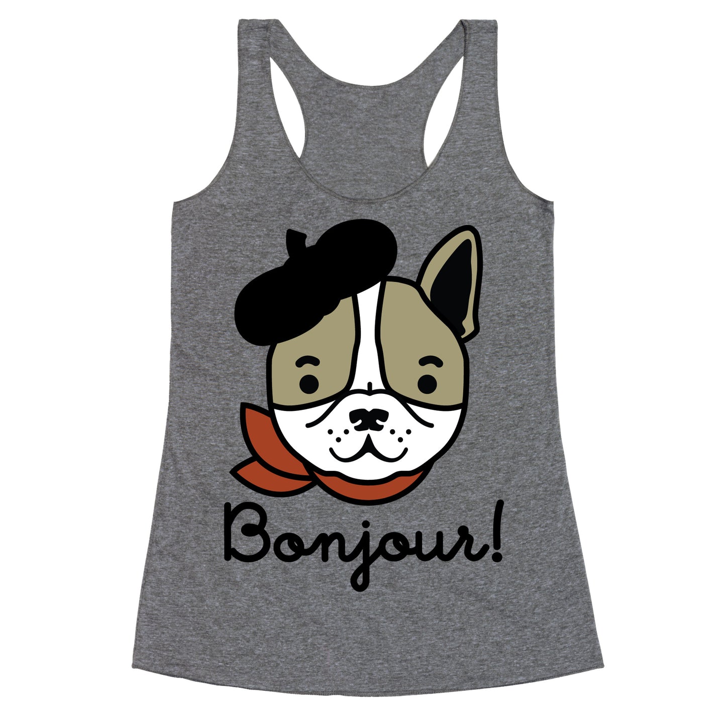 Bonjour French Bulldog Racerback Tank
