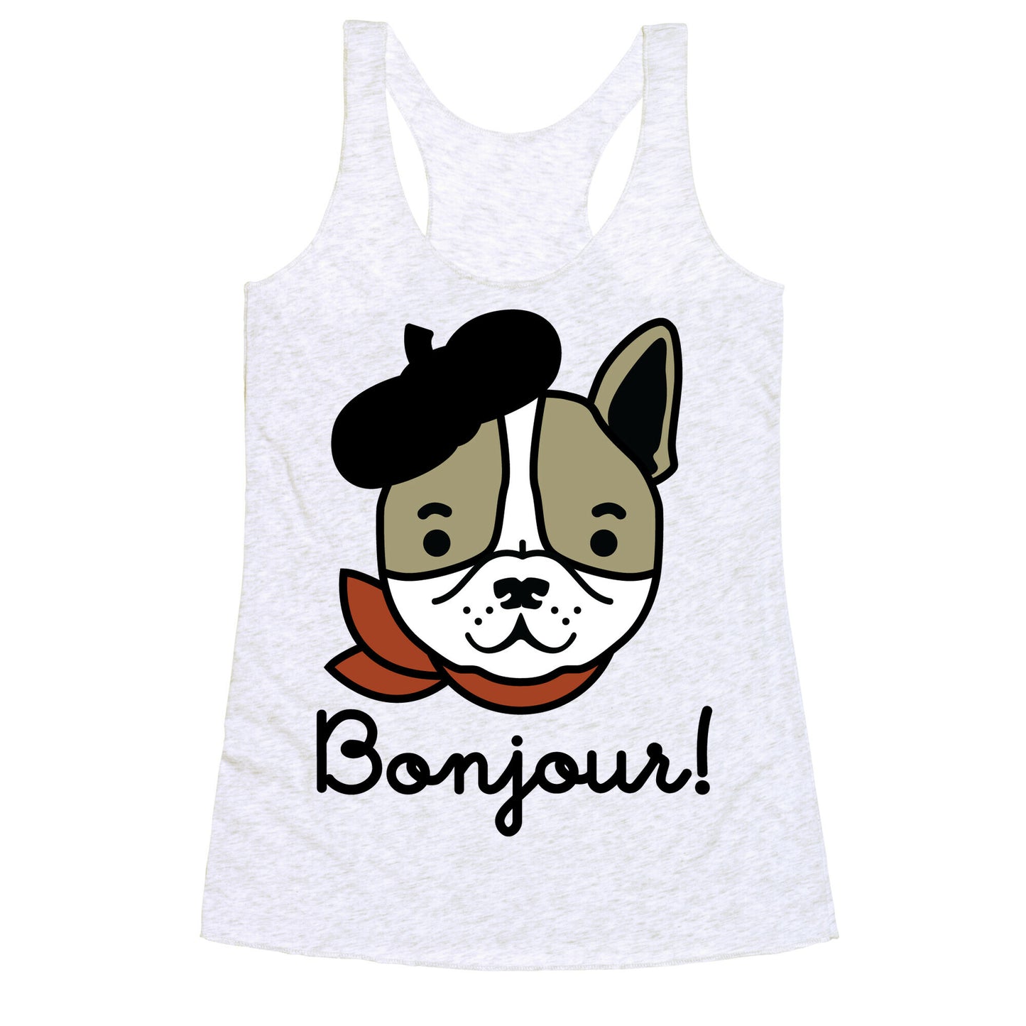 Bonjour French Bulldog Racerback Tank