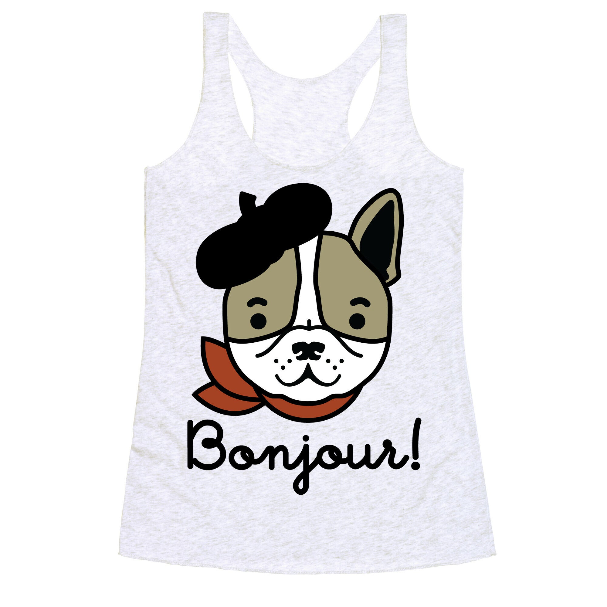 Bonjour French Bulldog Racerback Tank