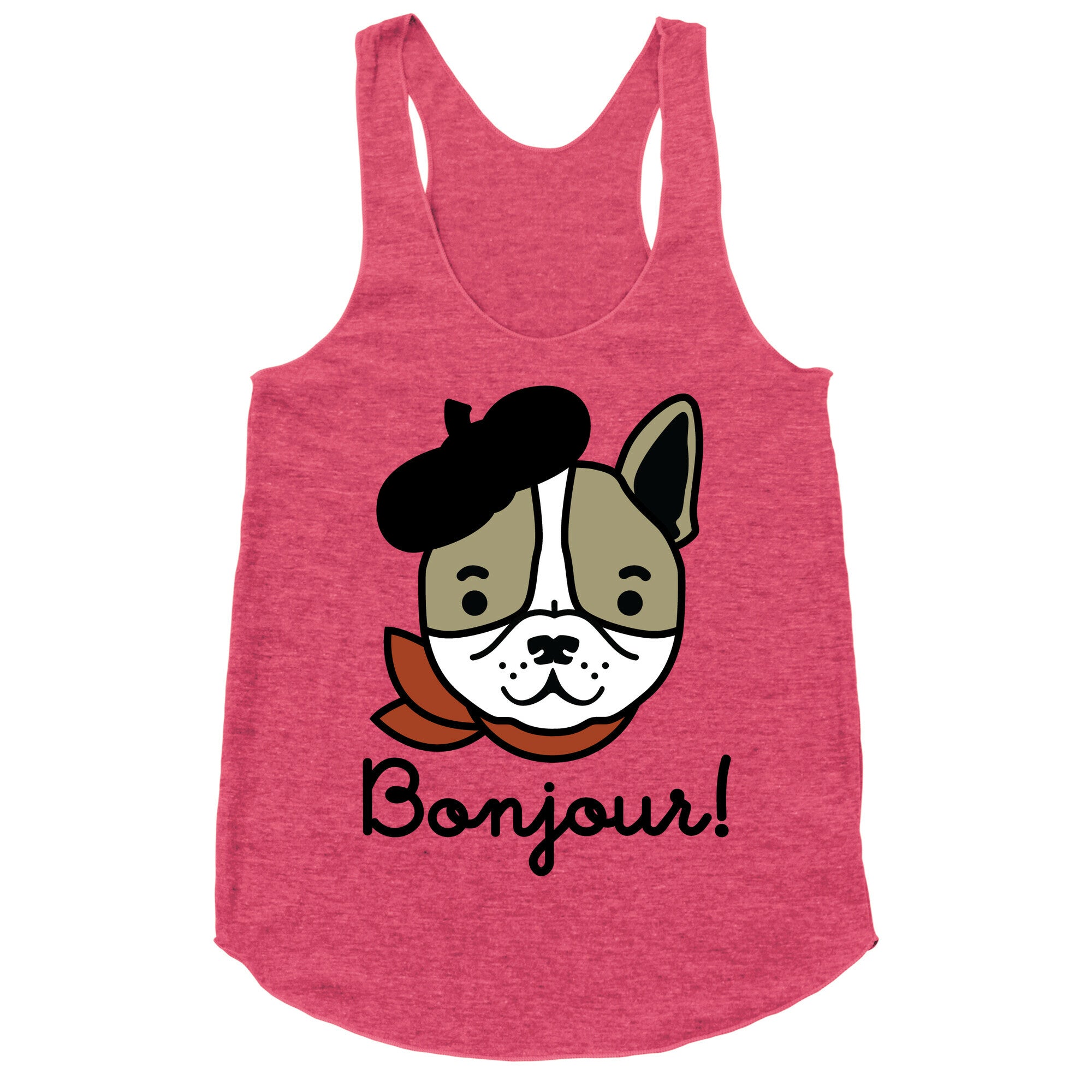 Bonjour French Bulldog Racerback Tank